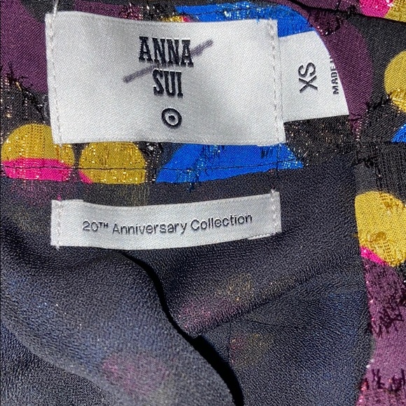 XS ANNA SUI Target Circle Dress Purple Blue Yellow Geometric - Picture 5 of 7